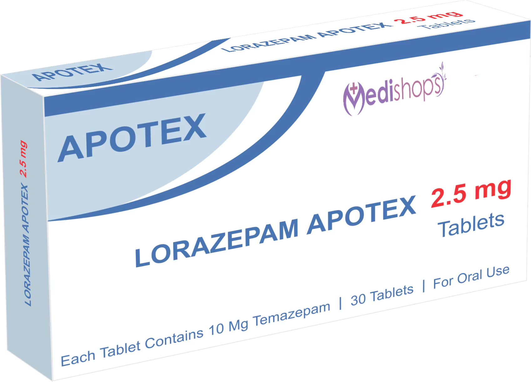 Lorazepam 2.5mg 30 Tablets